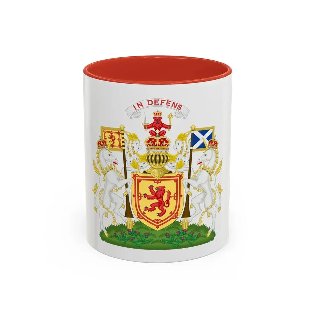 Royal Coat of Arms of the Kingdom of Scotland - Accent Coffee Mug 11oz Red - Go Mug Yourself
