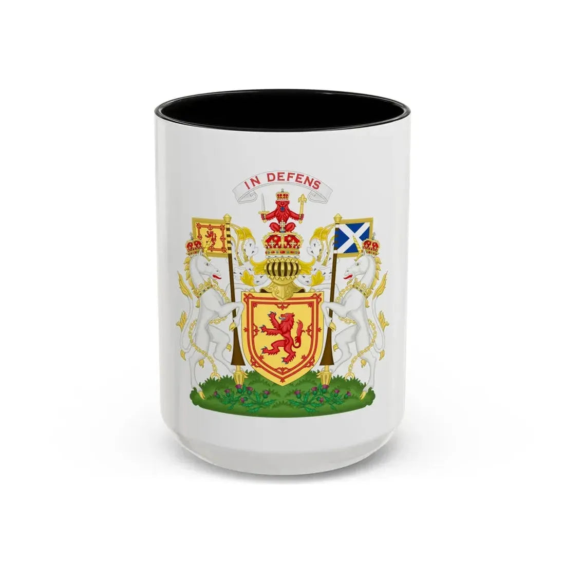 Royal Coat of Arms of the Kingdom of Scotland - Accent Coffee Mug 15oz Black - Go Mug Yourself