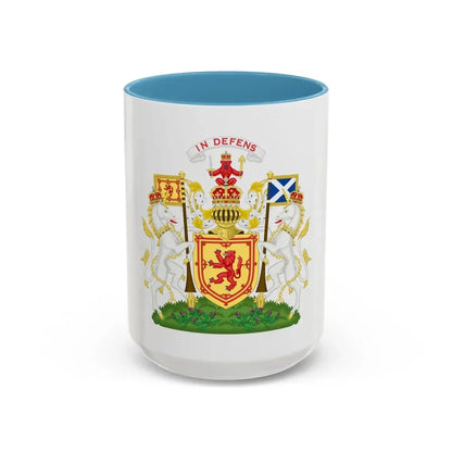 Royal Coat of Arms of the Kingdom of Scotland - Accent Coffee Mug 15oz Light Blue - Go Mug Yourself