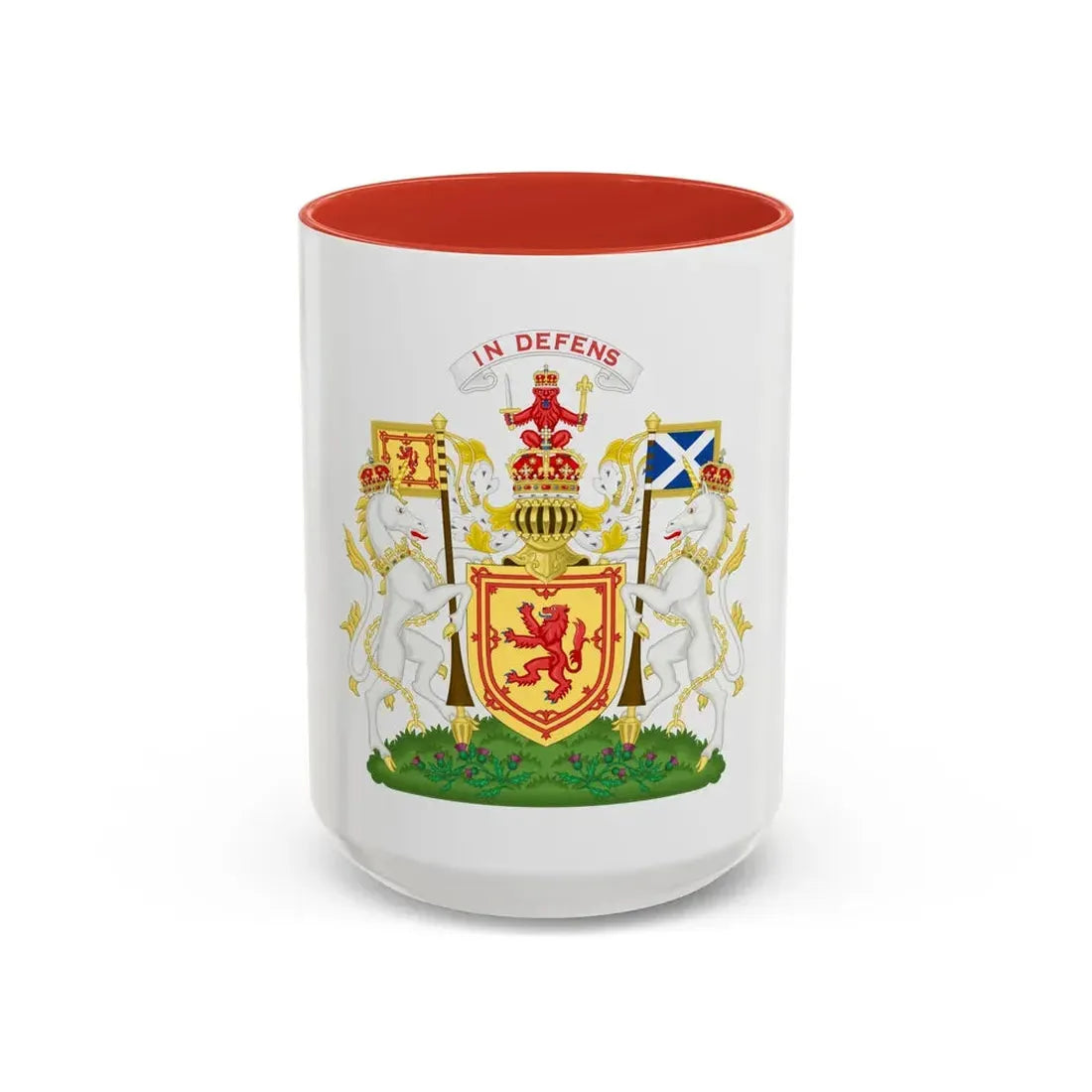 Royal Coat of Arms of the Kingdom of Scotland - Accent Coffee Mug 15oz Red - Go Mug Yourself