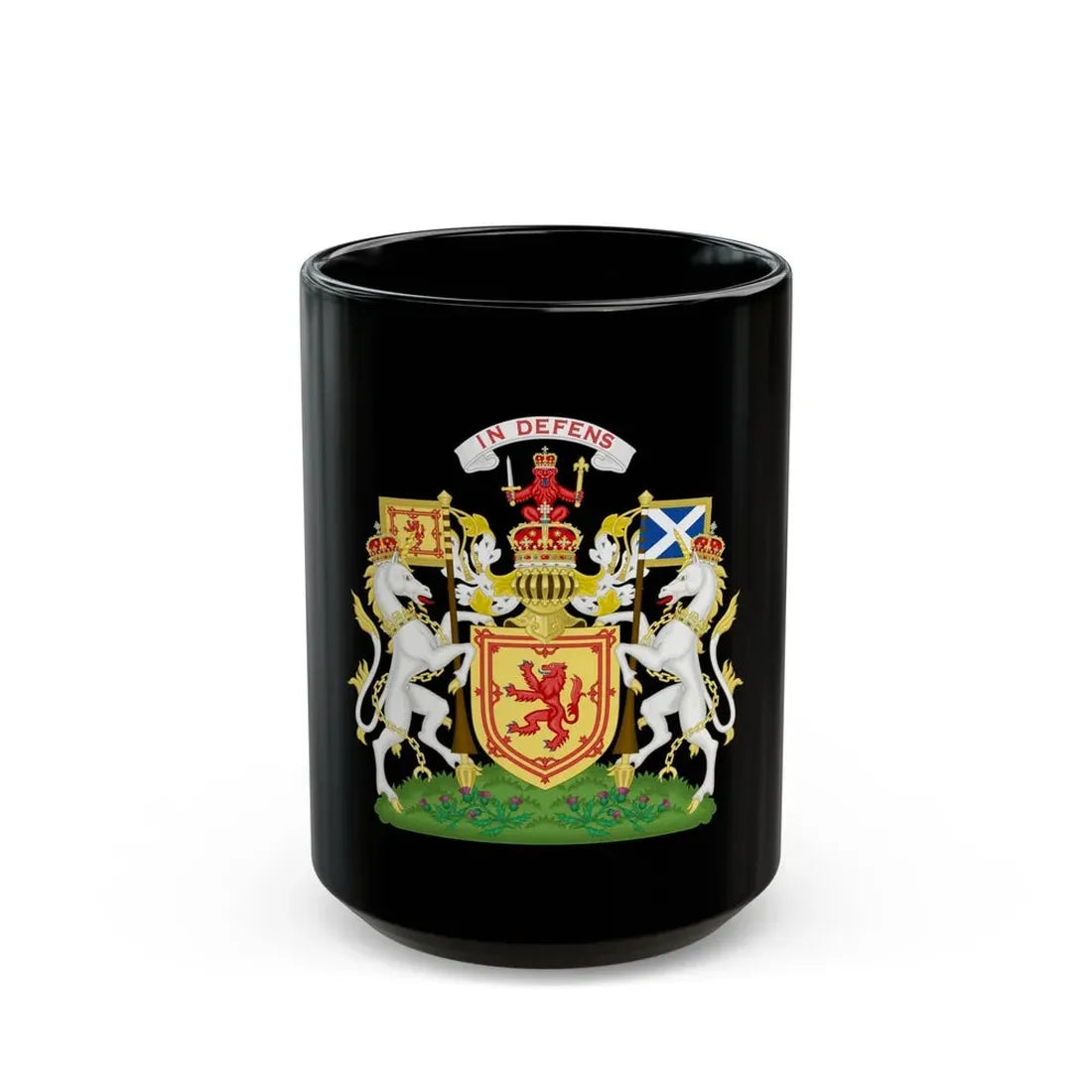 Royal Coat of Arms of the Kingdom of Scotland - Black Coffee Mug 15oz - Go Mug Yourself