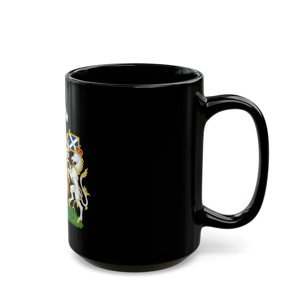 Royal Coat of Arms of the Kingdom of Scotland - Black Coffee Mug-Go Mug Yourself