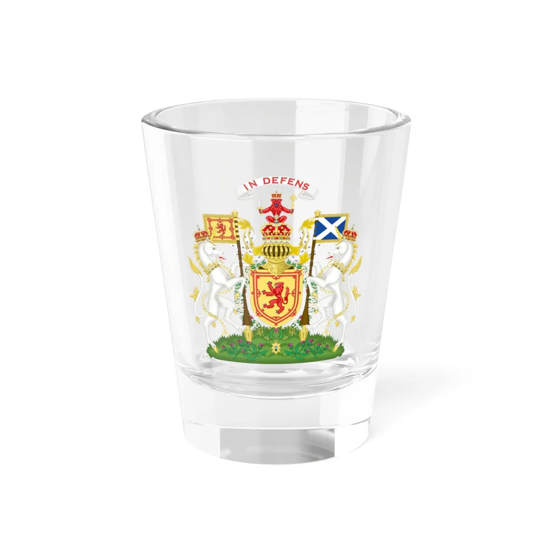 Royal Coat of Arms of the Kingdom of Scotland (Scotland) (Coat of Arms) Shot Glass 1.5oz 1.5oz - Go Mug Yourself