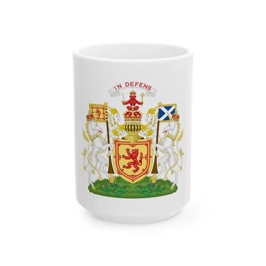 Royal Coat of Arms of the Kingdom of Scotland - White Coffee Mug 15oz - Go Mug Yourself