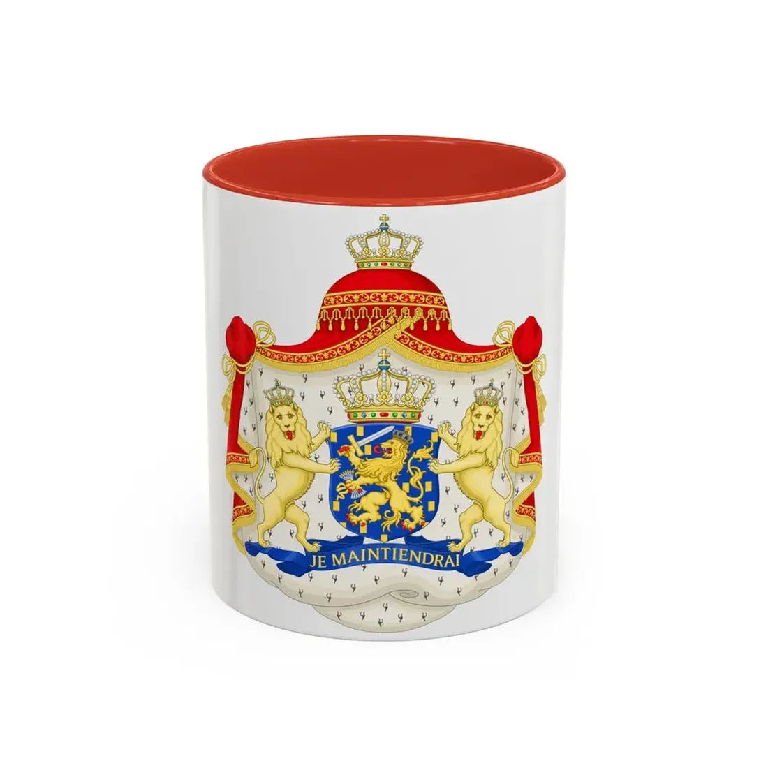 Royal coat of arms of the Netherlands (1815-1907) - Accent Coffee Mug 11oz Red - Go Mug Yourself