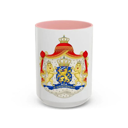Royal coat of arms of the Netherlands (1815-1907) - Accent Coffee Mug 15oz Pink - Go Mug Yourself
