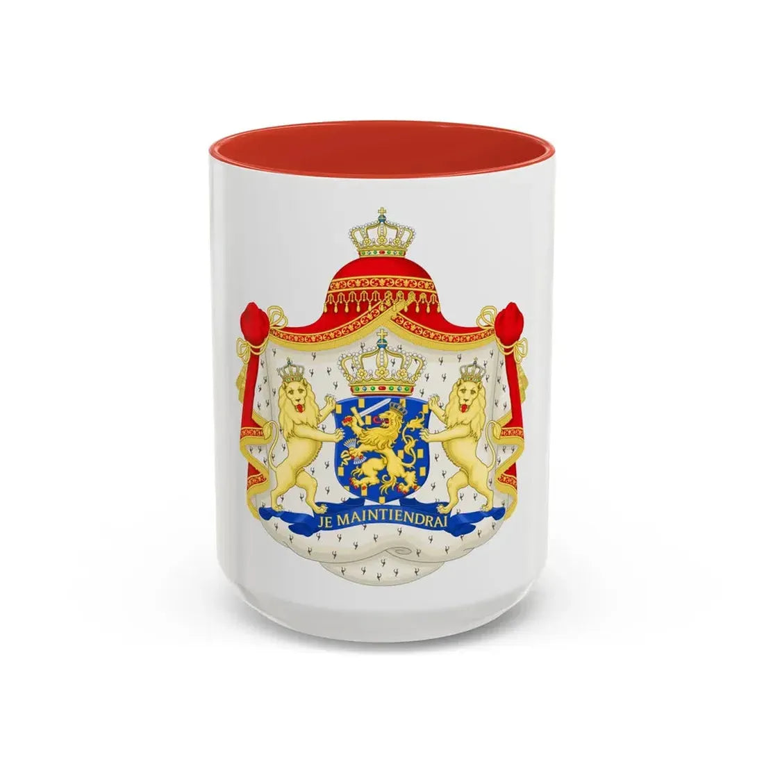 Royal coat of arms of the Netherlands (1815-1907) - Accent Coffee Mug 15oz Red - Go Mug Yourself