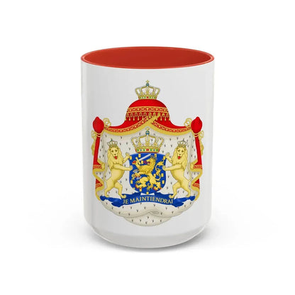 Royal coat of arms of the Netherlands (1815-1907) - Accent Coffee Mug 15oz Red - Go Mug Yourself