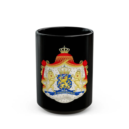 Royal coat of arms of the Netherlands (1815-1907) - Black Coffee Mug-15oz-Go Mug Yourself