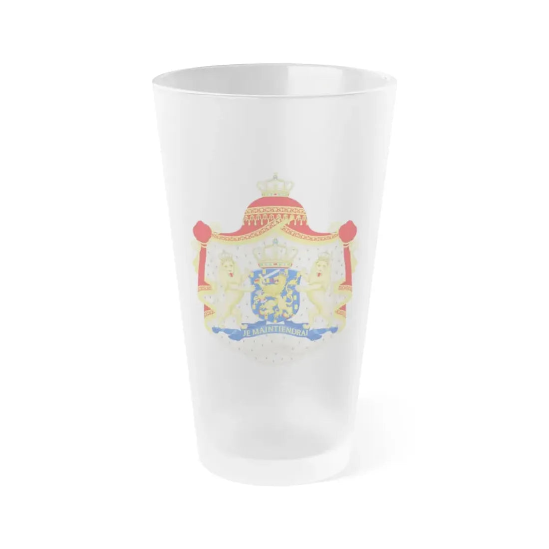 Royal coat of arms of the Netherlands (1815-1907) - Frosted Pint Glass 16oz Default Title - Go Mug Yourself