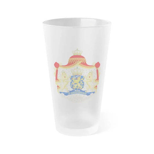 Royal coat of arms of the Netherlands (1815-1907) - Frosted Pint Glass 16oz Default Title - Go Mug Yourself
