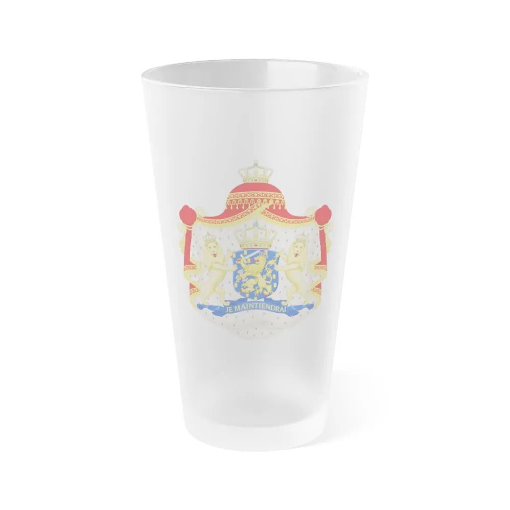 Royal coat of arms of the Netherlands (1815-1907) - Frosted Pint Glass 16oz-Go Mug Yourself