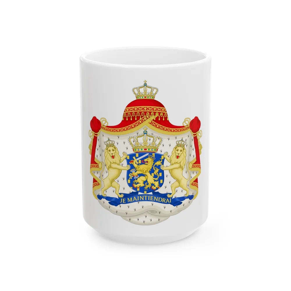 Royal coat of arms of the Netherlands (1815-1907) - White Coffee Mug-15oz-Go Mug Yourself