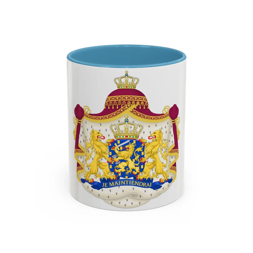 Royal coat of arms of the Netherlands - Accent Coffee Mug 11oz Light Blue - Go Mug Yourself