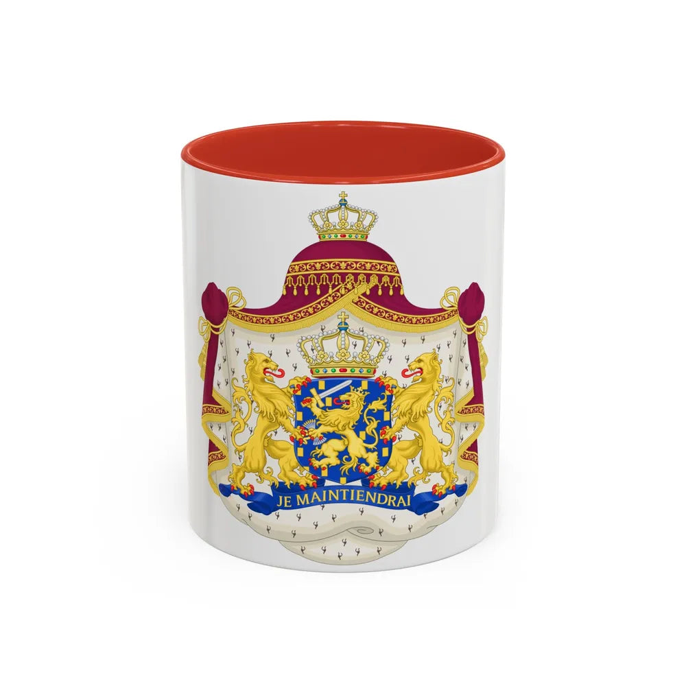 Royal coat of arms of the Netherlands - Accent Coffee Mug 11oz Red - Go Mug Yourself