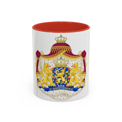 Royal coat of arms of the Netherlands - Accent Coffee Mug 11oz Red - Go Mug Yourself