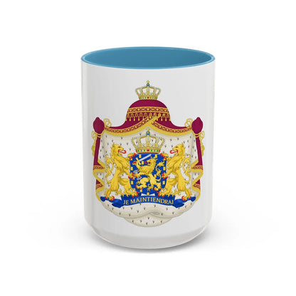 Royal coat of arms of the Netherlands - Accent Coffee Mug 15oz Light Blue - Go Mug Yourself