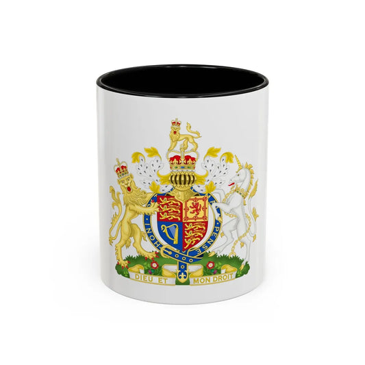 Royal Coat of Arms of the United Kingdom (1952-2022) - Accent Coffee Mug 11oz Black - Go Mug Yourself