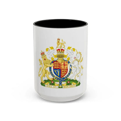 Royal Coat of Arms of the United Kingdom (1952-2022) - Accent Coffee Mug 15oz Black - Go Mug Yourself