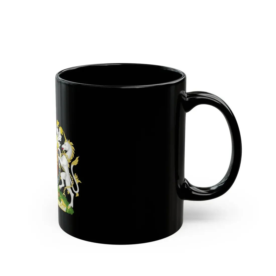 Royal Coat of Arms of the United Kingdom (1952-2022) - Black Coffee Mug - Go Mug Yourself