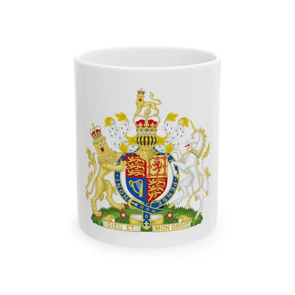 Royal Coat of Arms of the United Kingdom (1952-2022) - White Coffee Mug-11oz-Go Mug Yourself