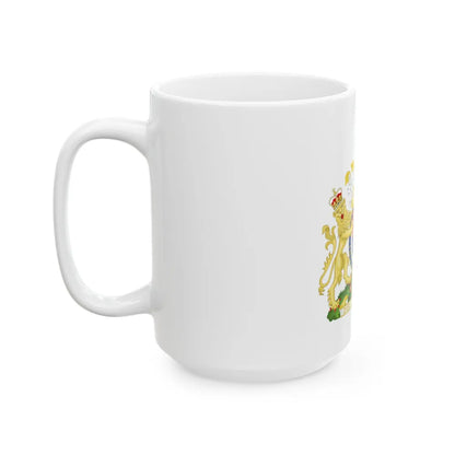 Royal Coat of Arms of the United Kingdom (1952-2022) - White Coffee Mug-Go Mug Yourself