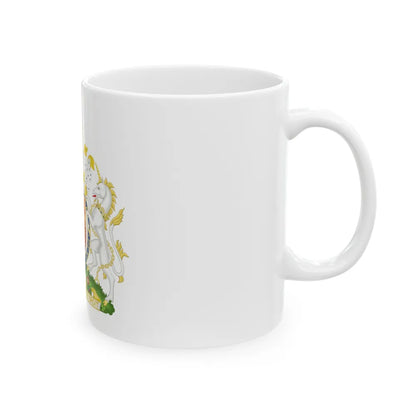 Royal Coat of Arms of the United Kingdom (1952-2022) - White Coffee Mug-Go Mug Yourself