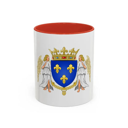 Royal Coat of Arms of Valois France - Accent Coffee Mug 11oz Red - Go Mug Yourself