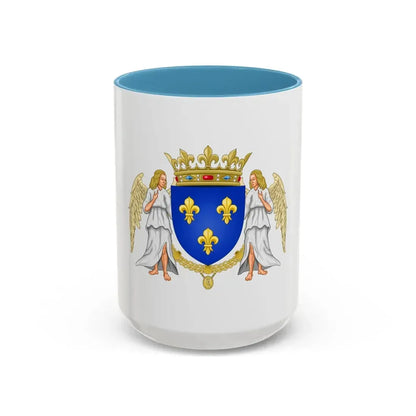 Royal Coat of Arms of Valois France - Accent Coffee Mug 15oz Light Blue - Go Mug Yourself