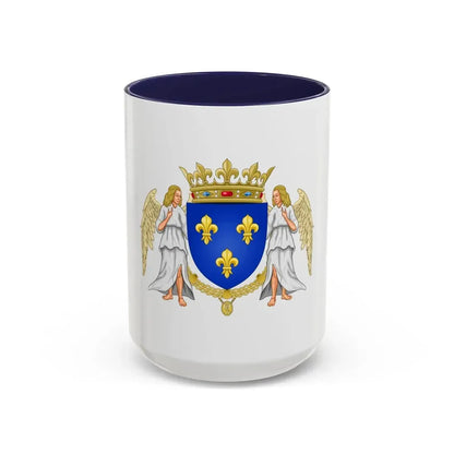 Royal Coat of Arms of Valois France - Accent Coffee Mug 15oz Navy - Go Mug Yourself