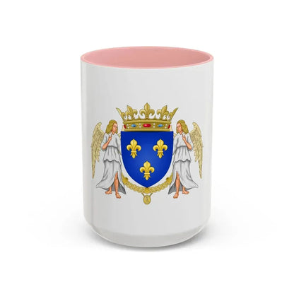 Royal Coat of Arms of Valois France - Accent Coffee Mug 15oz Pink - Go Mug Yourself