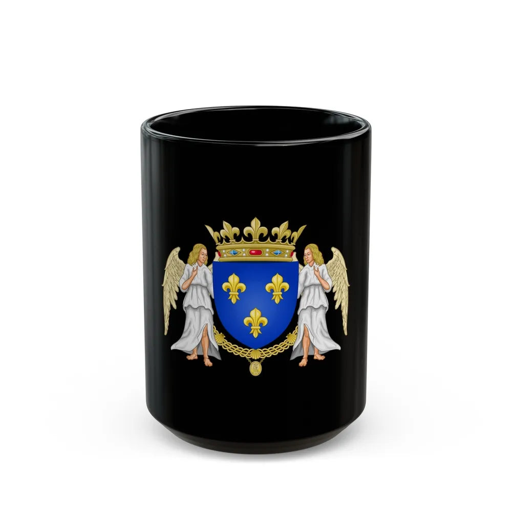 Royal Coat of Arms of Valois France - Black Coffee Mug-15oz-Go Mug Yourself