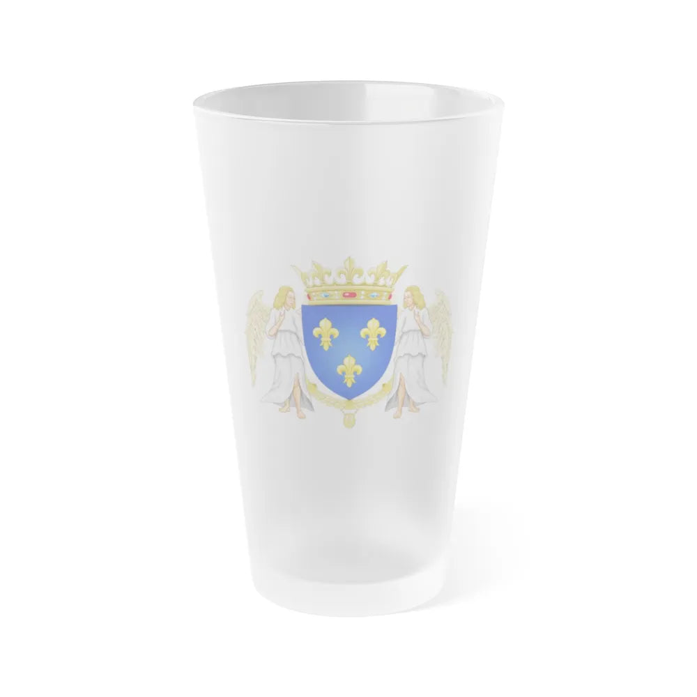 Royal Coat of Arms of Valois France - Frosted Pint Glass 16oz-16oz-Frosted-Go Mug Yourself