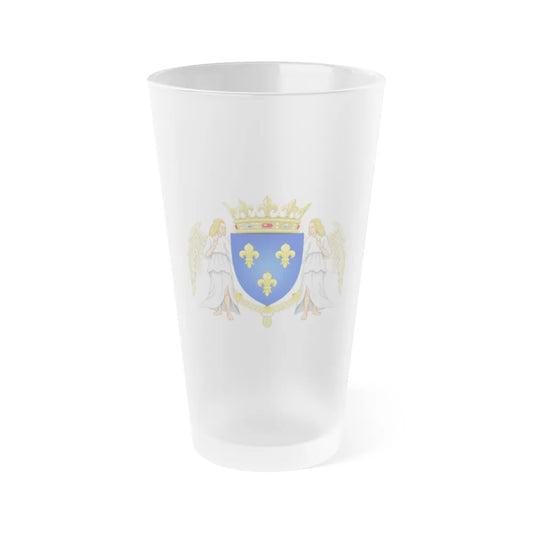 Royal Coat of Arms of Valois France - Frosted Pint Glass 16oz-16oz-Frosted-Go Mug Yourself