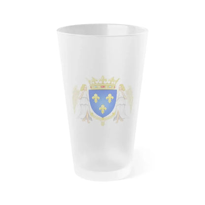 Royal Coat of Arms of Valois France - Frosted Pint Glass 16oz 16oz Frosted - Go Mug Yourself
