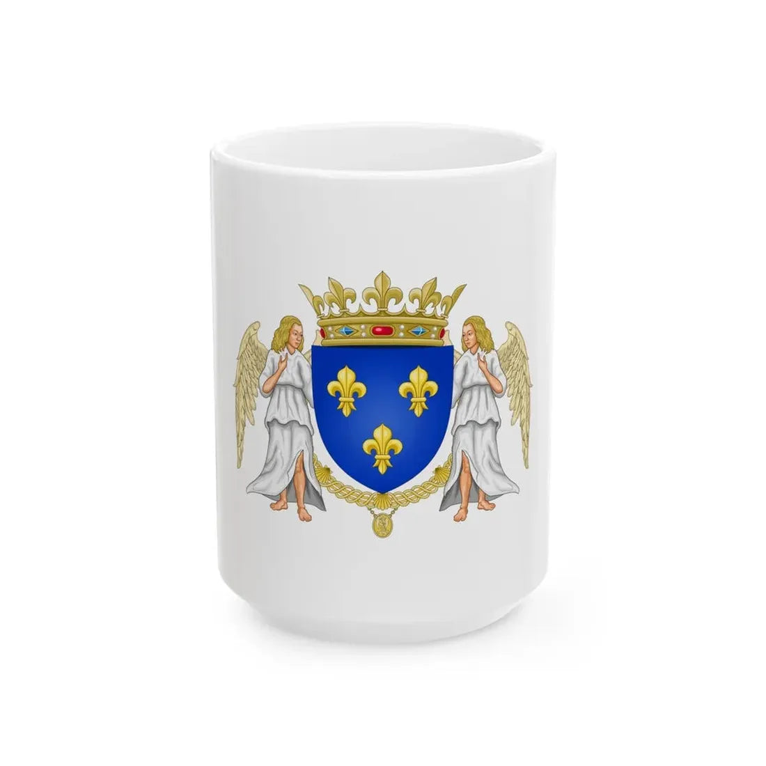 Royal Coat of Arms of Valois France - White Coffee Mug 15oz - Go Mug Yourself