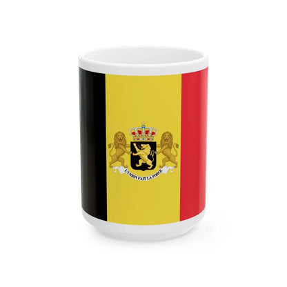 Royal ensign of Belgium 1858 (Belgium) White Coffee Mug 15oz - Go Mug Yourself