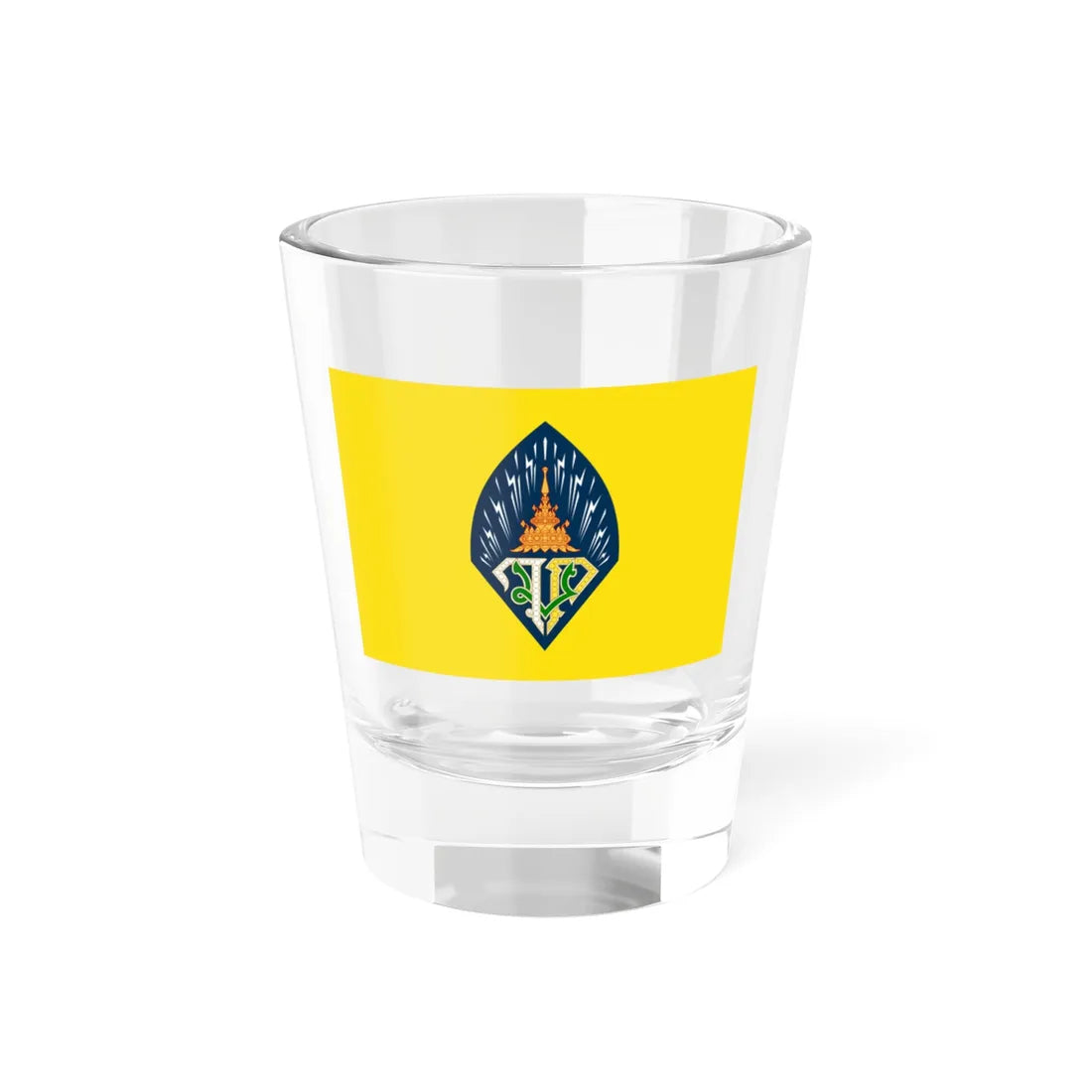 Royal Flag of Crown Prince Maha Vajiralongkorn Pre-1999 (Thailand) Shot Glass 1.5oz 1.5oz - Go Mug Yourself