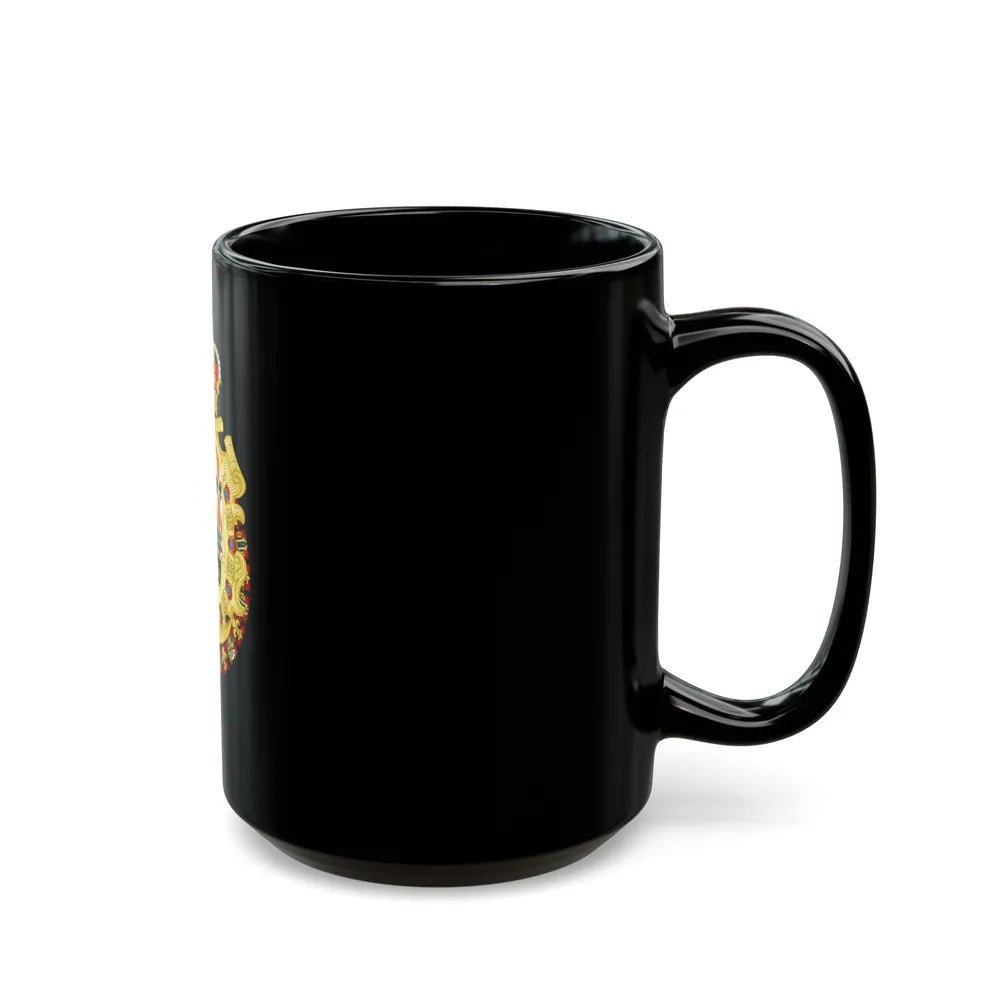 Royal Greater Coat of Arms of Spain (1700-1761) - Black Coffee Mug-Go Mug Yourself