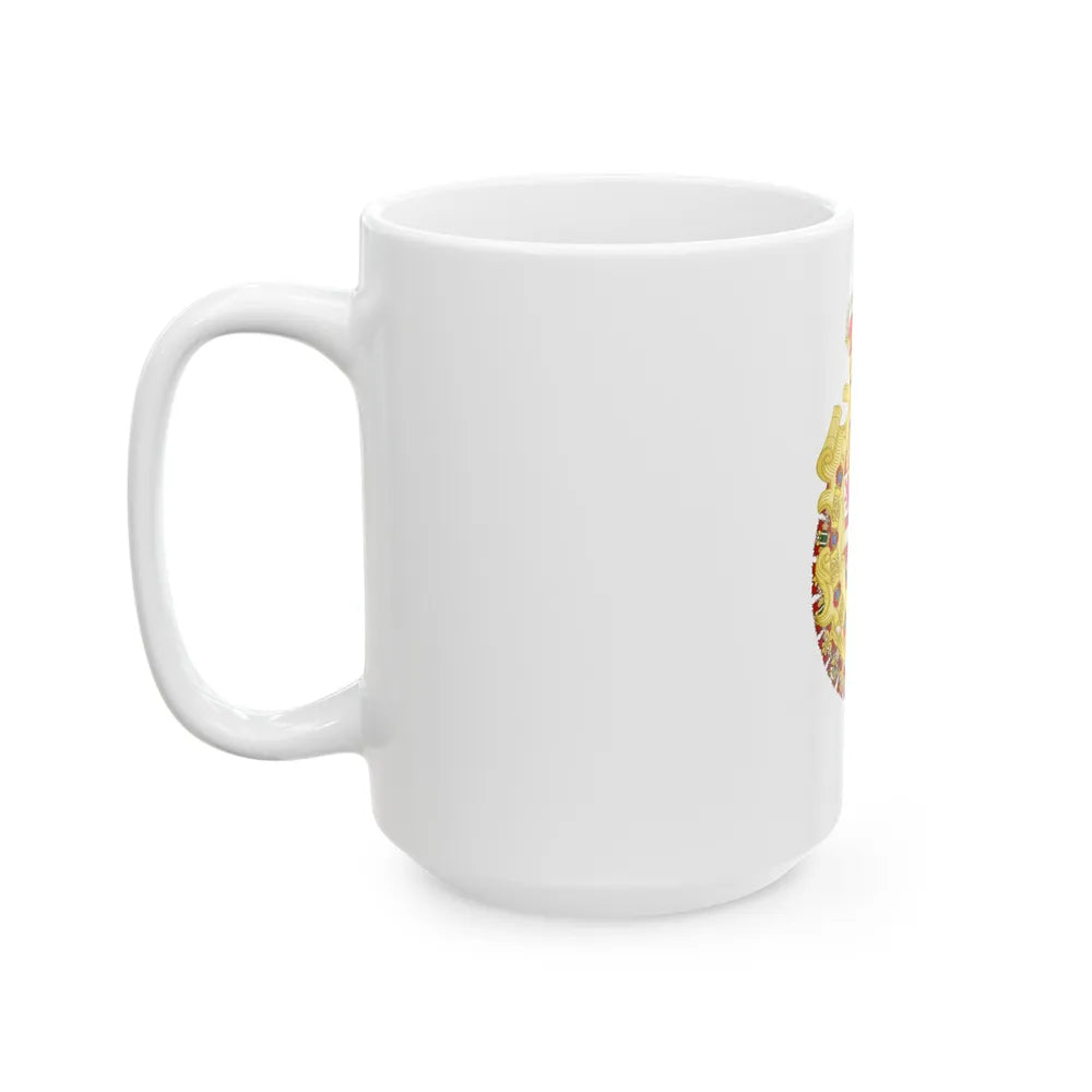 Royal Greater Coat of Arms of Spain (1700-1761) - White Coffee Mug-Go Mug Yourself