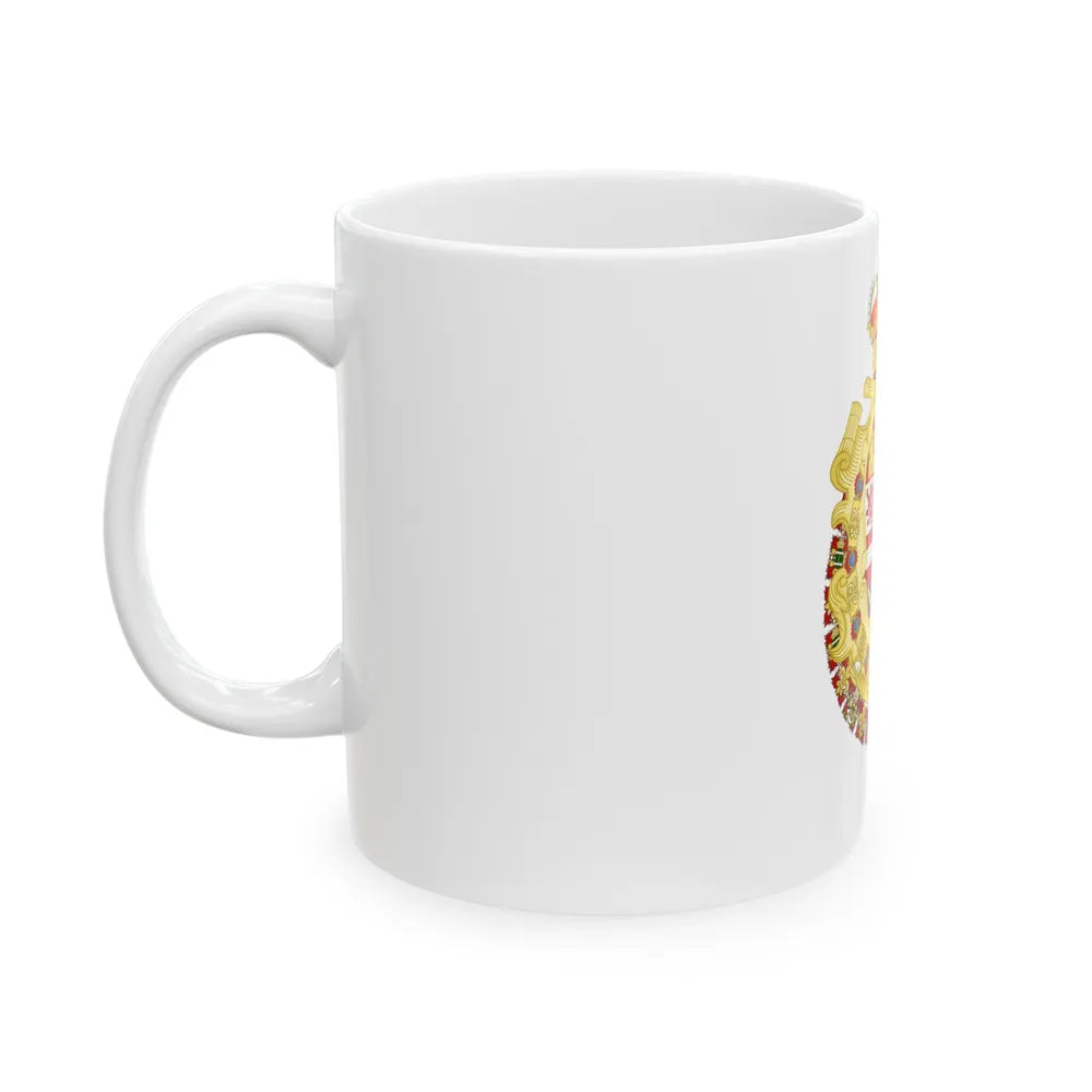 Royal Greater Coat of Arms of Spain (1700-1761) - White Coffee Mug-Go Mug Yourself