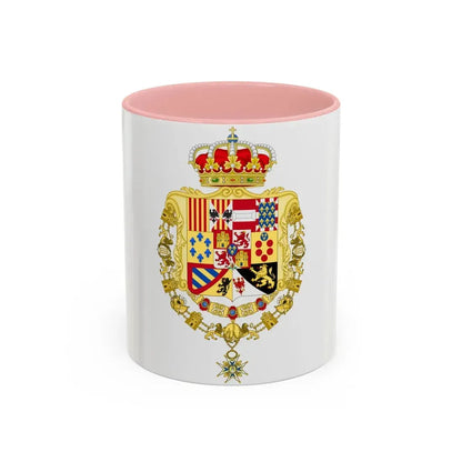 Royal Greater Coat of Arms of Spain (1761-1868 and 1874-1931) - Accent Coffee Mug 11oz Pink - Go Mug Yourself