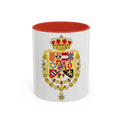 Royal Greater Coat of Arms of Spain (1761-1868 and 1874-1931) - Accent Coffee Mug 11oz Red - Go Mug Yourself