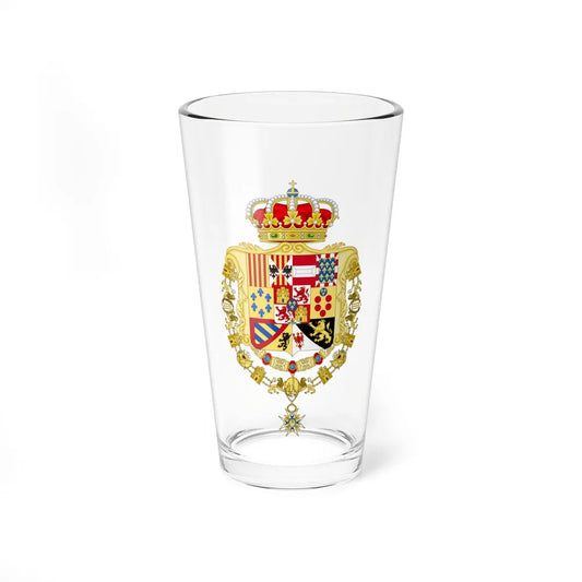 Royal Greater Coat of Arms of Spain (1761-1868 and 1874-1931) - Pint Glass 16oz-16oz-Go Mug Yourself