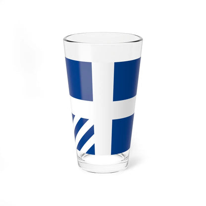 Royal Greek Navy Rear Admiral Flag (Greece) Pint Glass 16oz 16oz - Go Mug Yourself