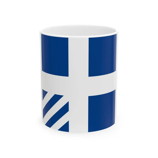 Royal Greek Navy Rear Admiral Flag (Greece) White Coffee Mug 11oz - Go Mug Yourself