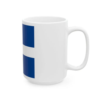 Royal Greek Navy Rear Admiral Flag (Greece) White Coffee Mug - Go Mug Yourself
