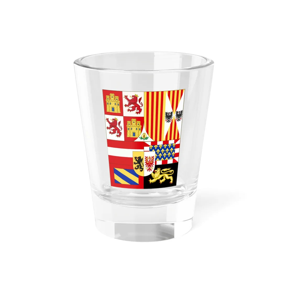 Royal Heraldry Banner the Catholic Monarchy 1556-1700 (Spain) Shot Glass 1.5oz 1.5oz - Go Mug Yourself