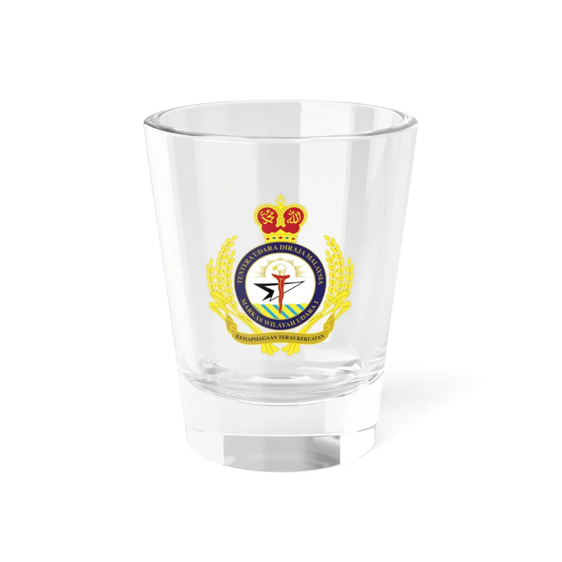 Royal Malaysian Airforce 1 Division (Malaysia) (Coat of Arms) Shot Glass 1.5oz 1.5oz - Go Mug Yourself