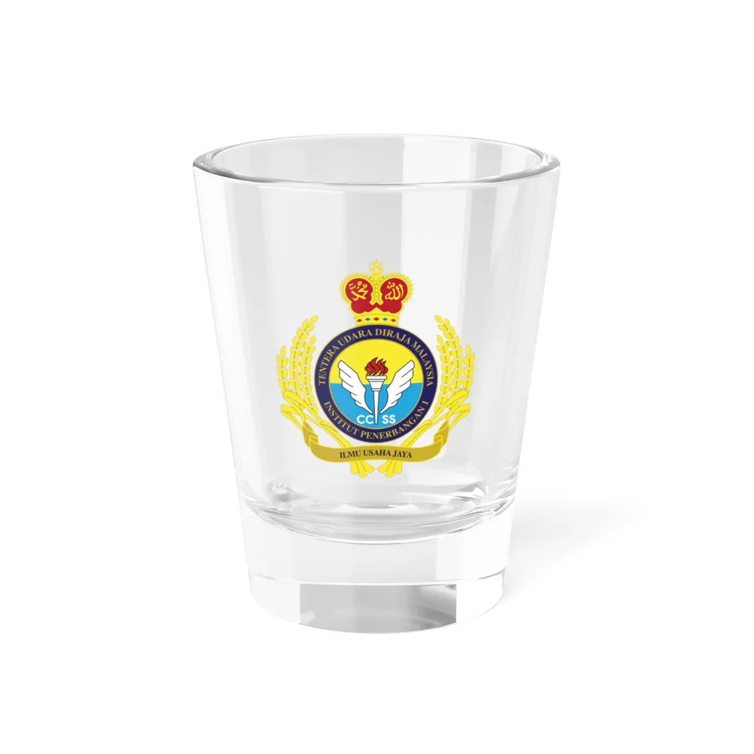 Royal Malaysian Airforce 1 Flying Institute (Malaysia) (Coat of Arms) Shot Glass 1.5oz - Go Mug Yourself
